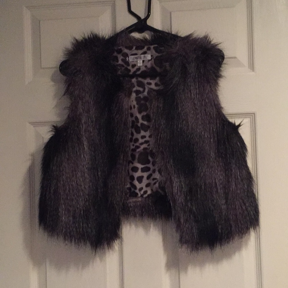 Gray fur vest